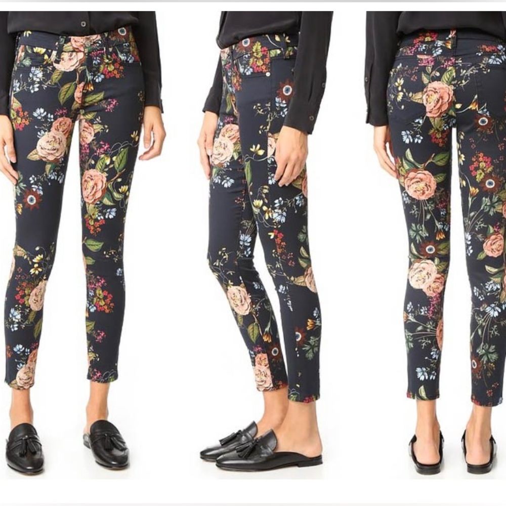 7 For All Mankind  Floral Skin Jean (Mid-Waist)